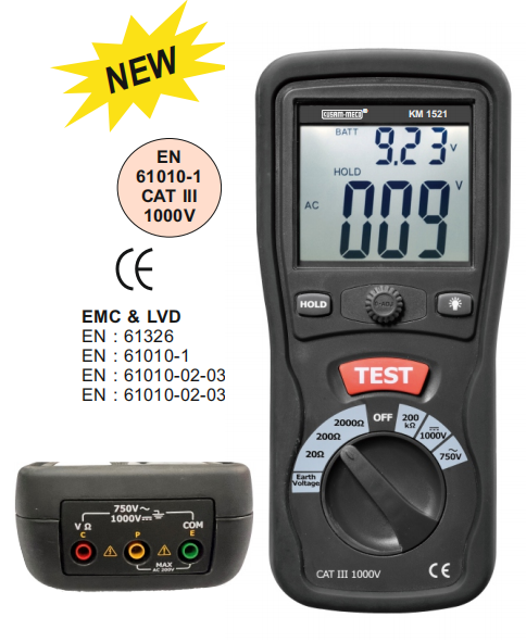 Earth Ground Resistance Tester Model - Km 1521